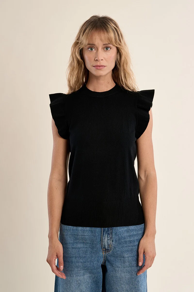 MOLLY BRACKEN RUFFLE SLV TOP