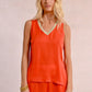 MOLLY BRACKEN IRIDESCENT V NECK TOP