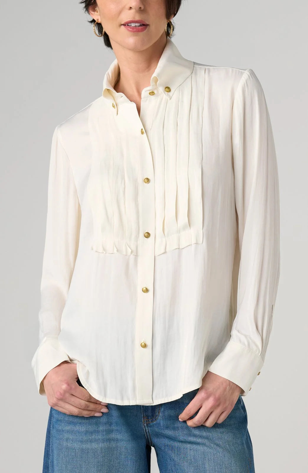 LIVERPOOL LONG SLV TUXEDO BLOUSE