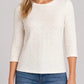 LIVERPOOL 3/4" SLV CREW NECK KNIT TOP