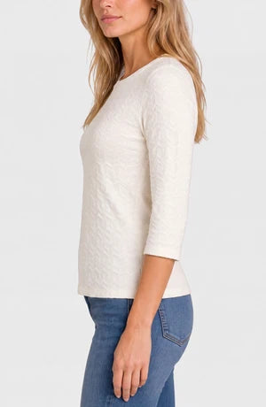 LIVERPOOL 3/4" SLV CREW NECK KNIT TOP