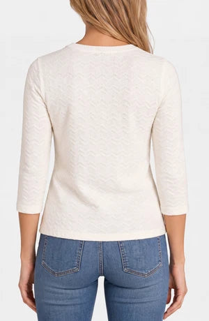 LIVERPOOL 3/4" SLV CREW NECK KNIT TOP
