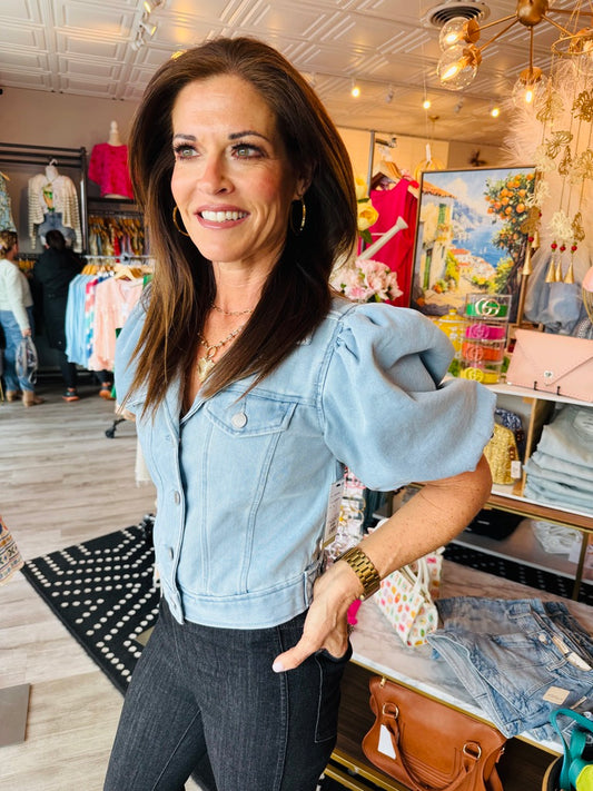 LIVERPOOL PUFF SLV TRUCKER JACKET